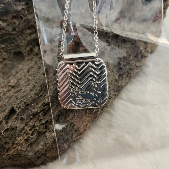 NWT Lia Sophia "Portal" yellow silver and cut crystal necklace - Picture 6 of 10